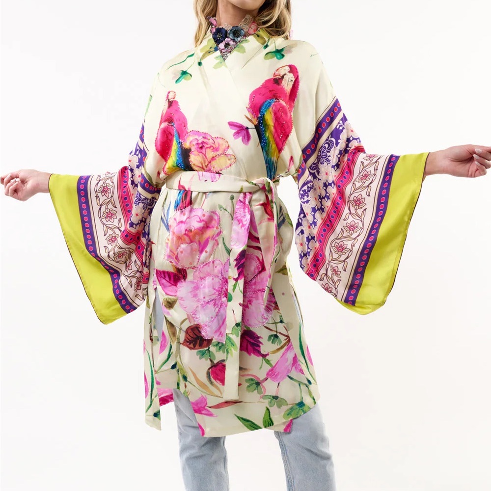 Aratta Tropical Mood Hand-Beaded Kimono/Topper - Picture 7 of 15